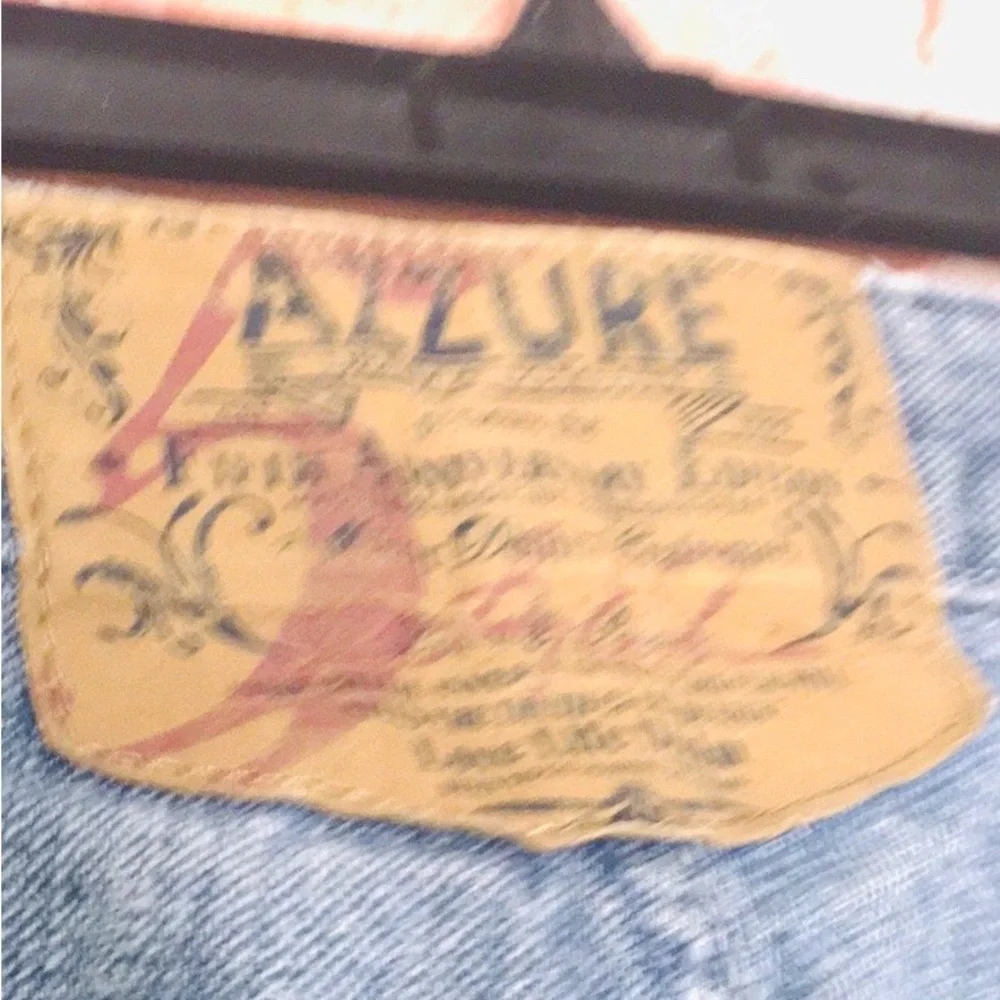 Vintage Azzure Distressed Mens High Rise Blue Jeans